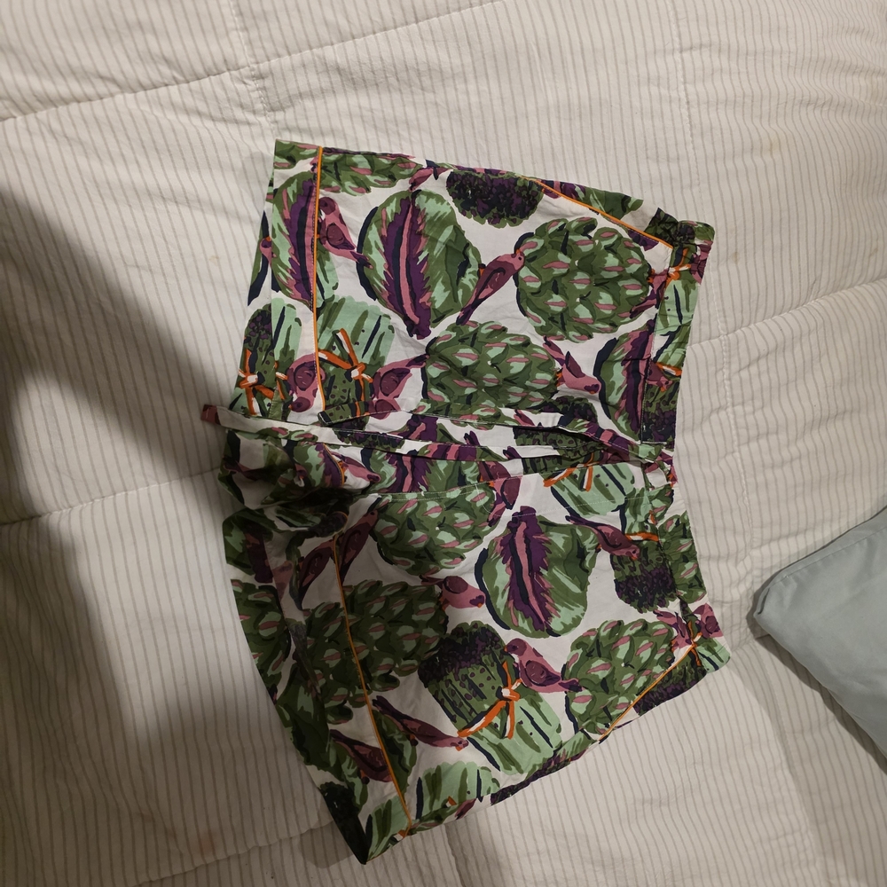 Printfresh Green and Purple Patterned Pajama Shorts